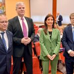 La consellera de Hacienda, Ruth Merino, junto a sus homólogos de Galicia y Castilla La Mancha en las jornadas de financiación autonómica en Santiago de Compostela
