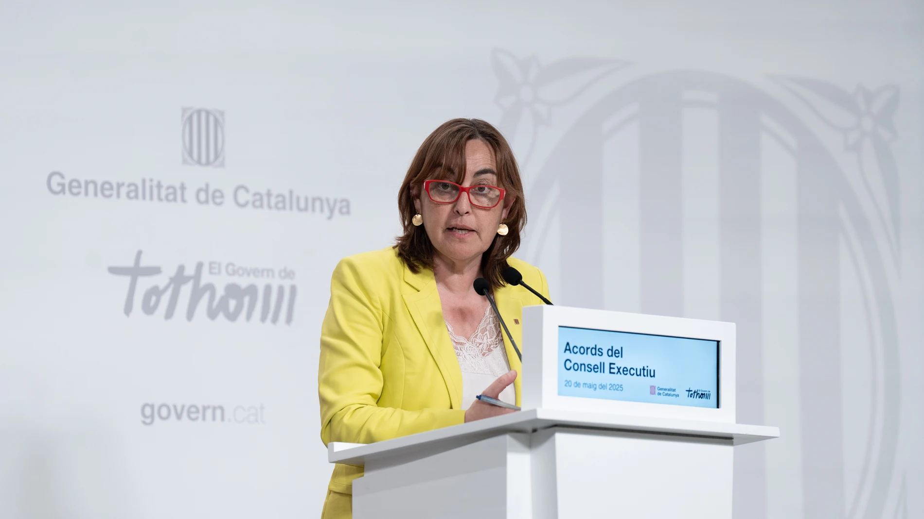La consejera de Territorio, Vivienda y Transición Ecológica, y portavoz del Govern, Sílvia Paneque, informa sobre los acuerdos adoptados por el Consell Executiu tras la reunión celebrada esta mañana, a 20 de mayo de 2025, en Barcelona, Cataluña (España). 20 MAYO 2025;CONSELLERA;CONSEJO EJECUTIVO; David Zorrakino / Europa Press 20/05/2025
