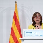 La portavoz del Govern, Silvia Paneque, en la rueda de prensa posterior al Consell Executiu.