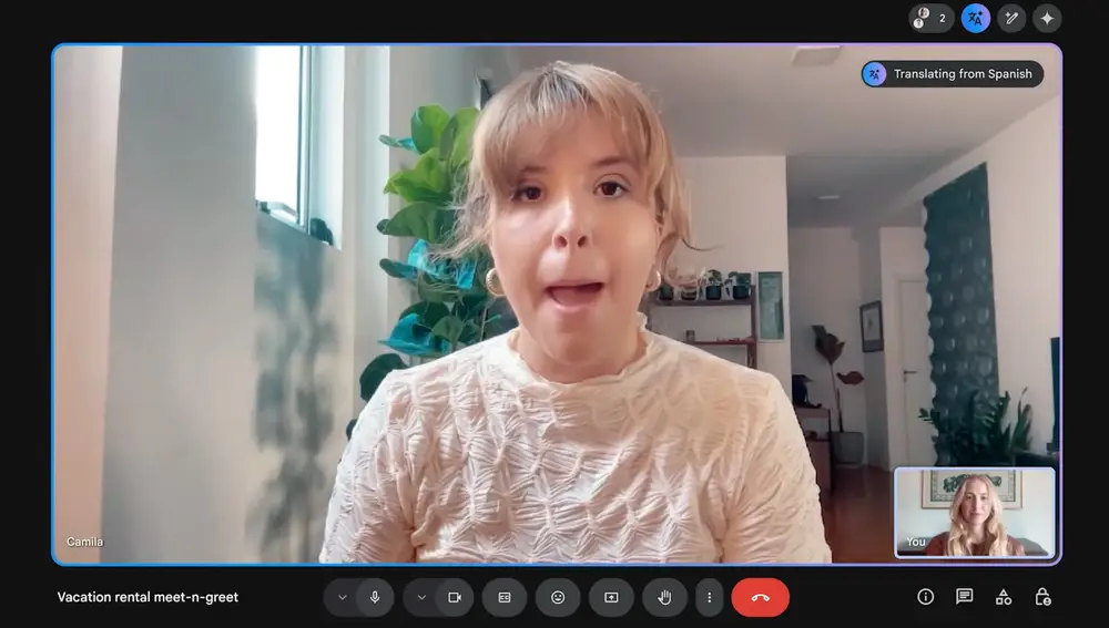 Función de traducción en tiempo real en Google Meet