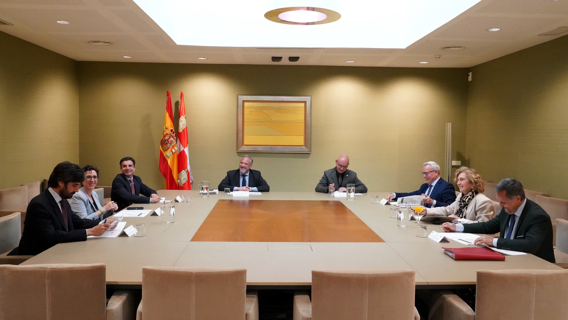 El presidente de las Cortes de Castilla y León, Carlos Pollán, preside la comisión de seguimiento del convenio suscrito para la cátedra de investigación de la Fundación de Castilla y León y la Universidad de Burgos