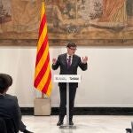 El presidente de la Generalitat, Salvador Illa, este miércoles en la presentación