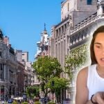 Una imagen de Madrid junto a una influencer