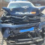 Los daños del coche de la Policía Nacional que fue embestido por el borracho