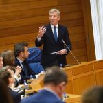 Alfonso Rueda, en el Parlamento de Galicia