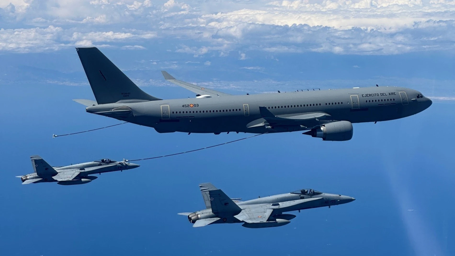 Primeros reabastecimientos en vuelo desde el Airbus A330 MRTT del Ala 45.