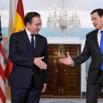 José Manuel Albares se reunió ayer con el secretario de Estado de Estados Unidos, Marco Rubio