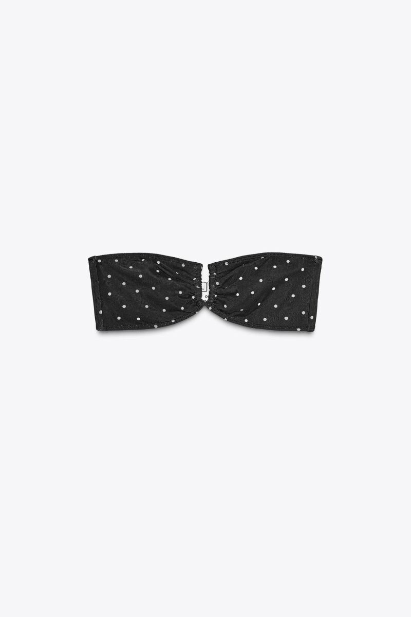 Top bikini tul lunares.