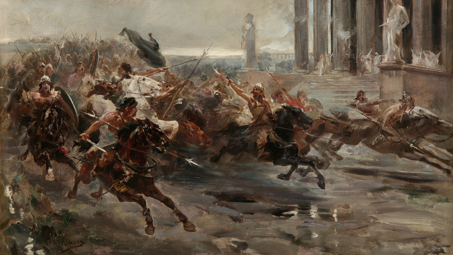 'La invasión de los bárbaros', óleo de Ulpiano Checa