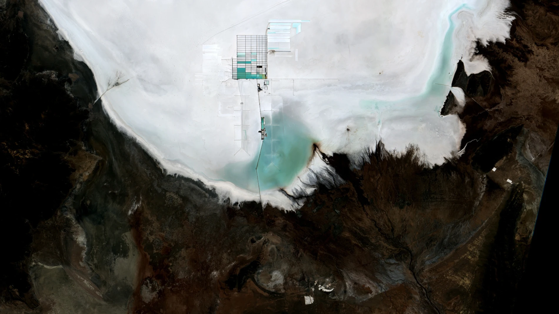 Vista satelital de una explotación de litio