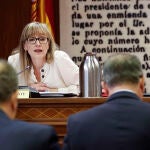 Virginia Barbancho, trabajadora de Tragsatec vinculada a la contratación laboral de Jésica Rodríguez, comparece en la comisión de investigación del Senado sobre el caso Koldo