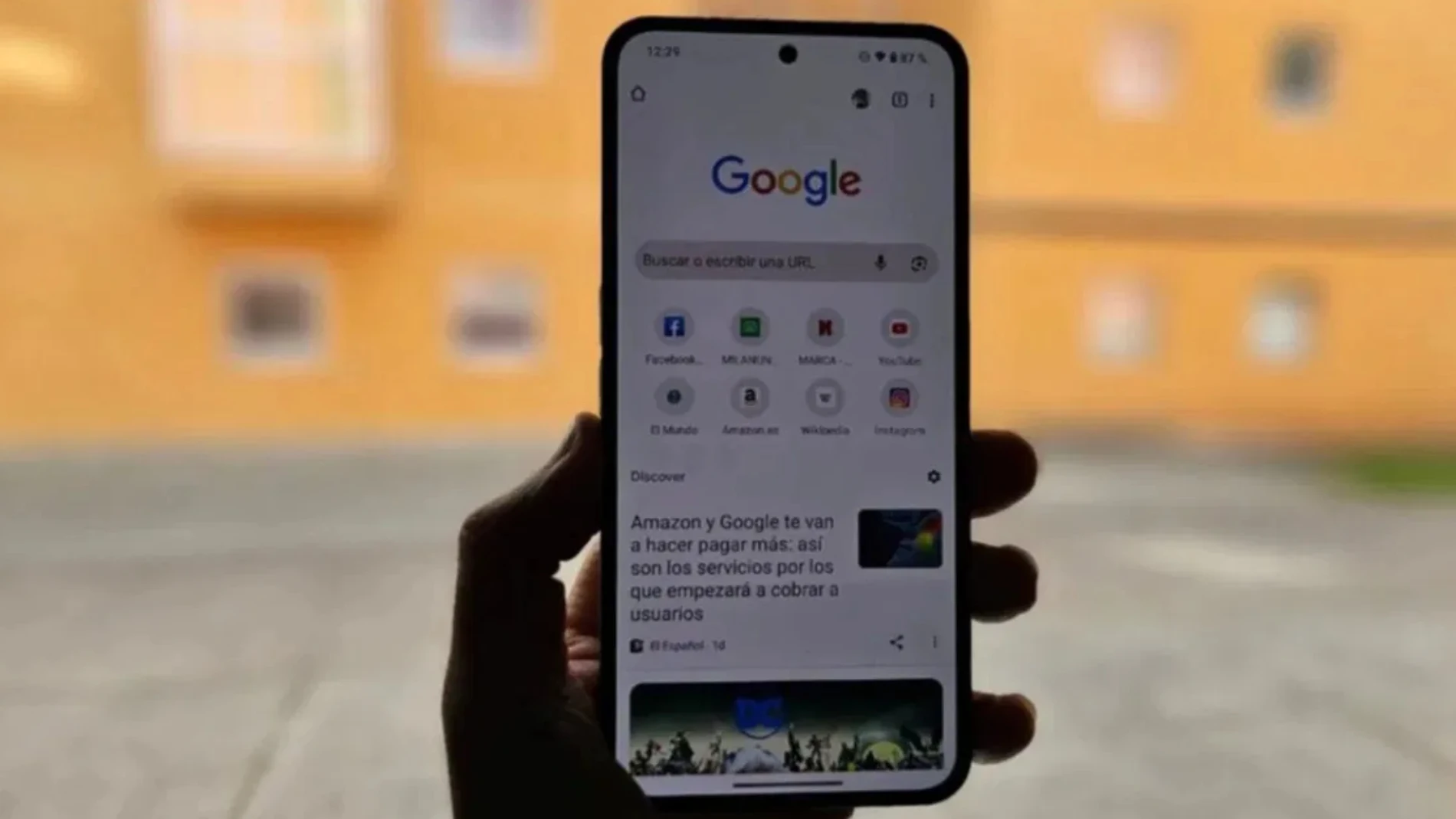 La aplicación de Google Chrome en un móvil Android