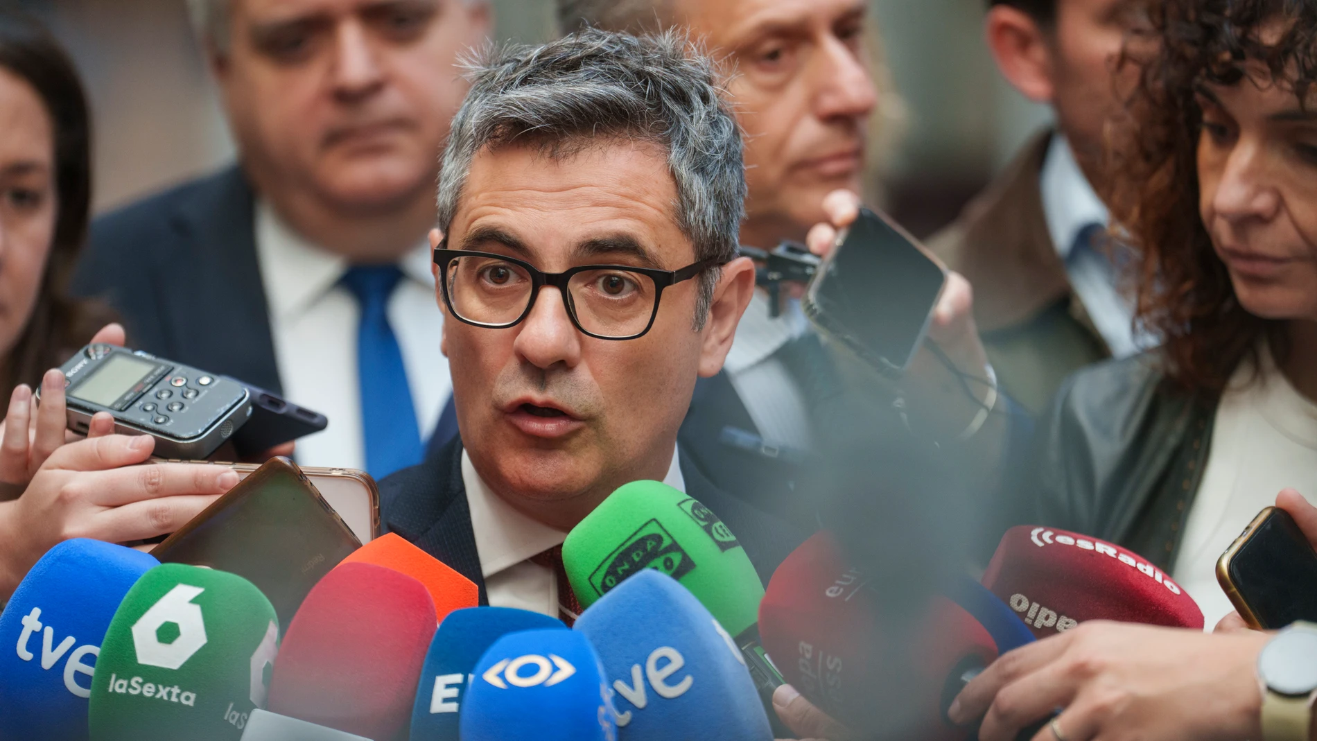Félix Bolaños, este viernes, en la Comisión de Justicia del Senado