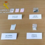Las drogas incautadas por la Guardia Civil en Ciutadella, Menorca
