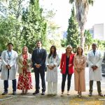 Autoridades en los terrenos donde se levantará el tercer hospital de Málaga