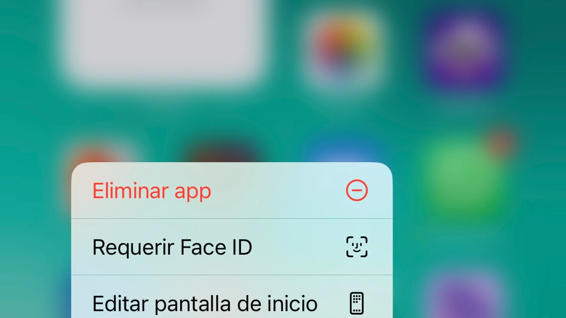Ajuste que permite bloquear apps con Face ID