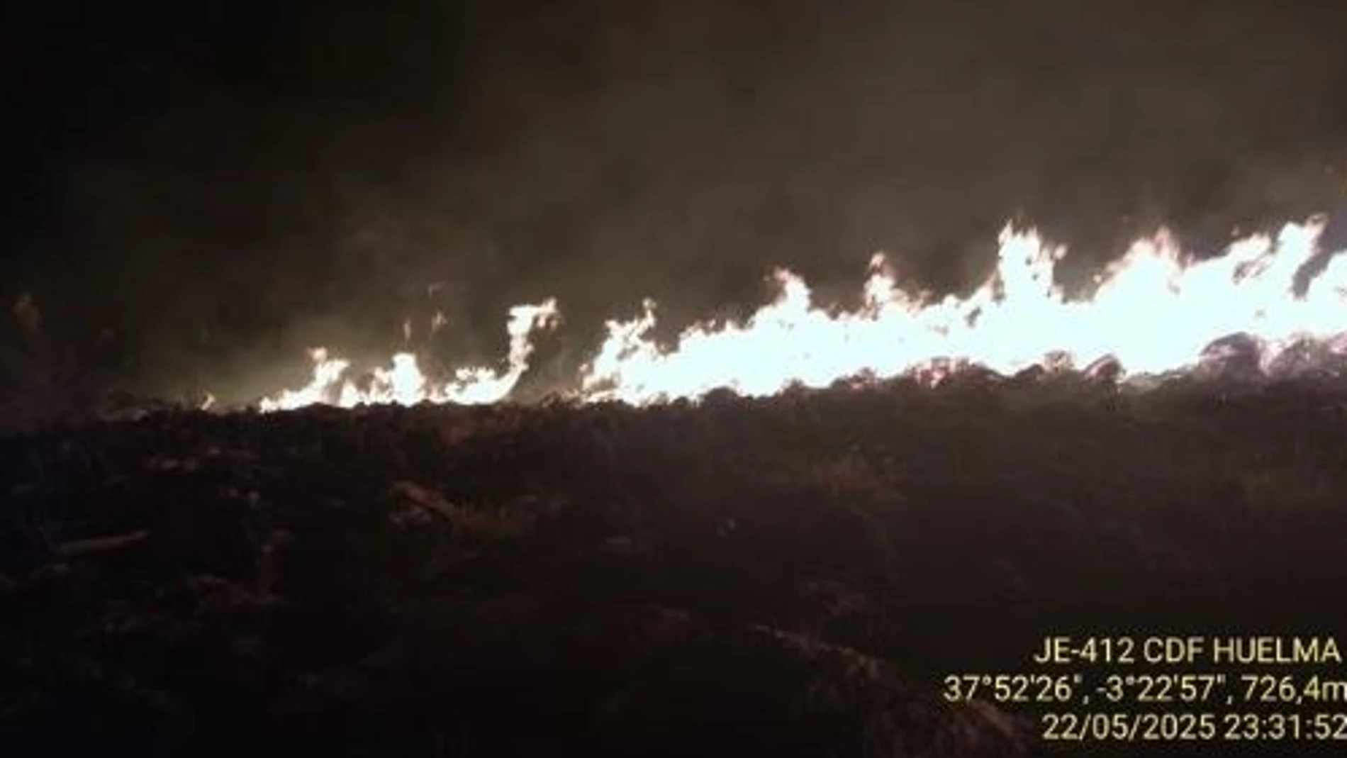 Incendio forestal en Jaén