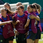 Entrenamiento del FC Barcelona previo a la final de la Liga de Campeones femenina