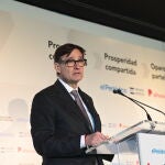 Salvador Illa y Pilar Alegría participan en un desayuno informativo en Zaragoza