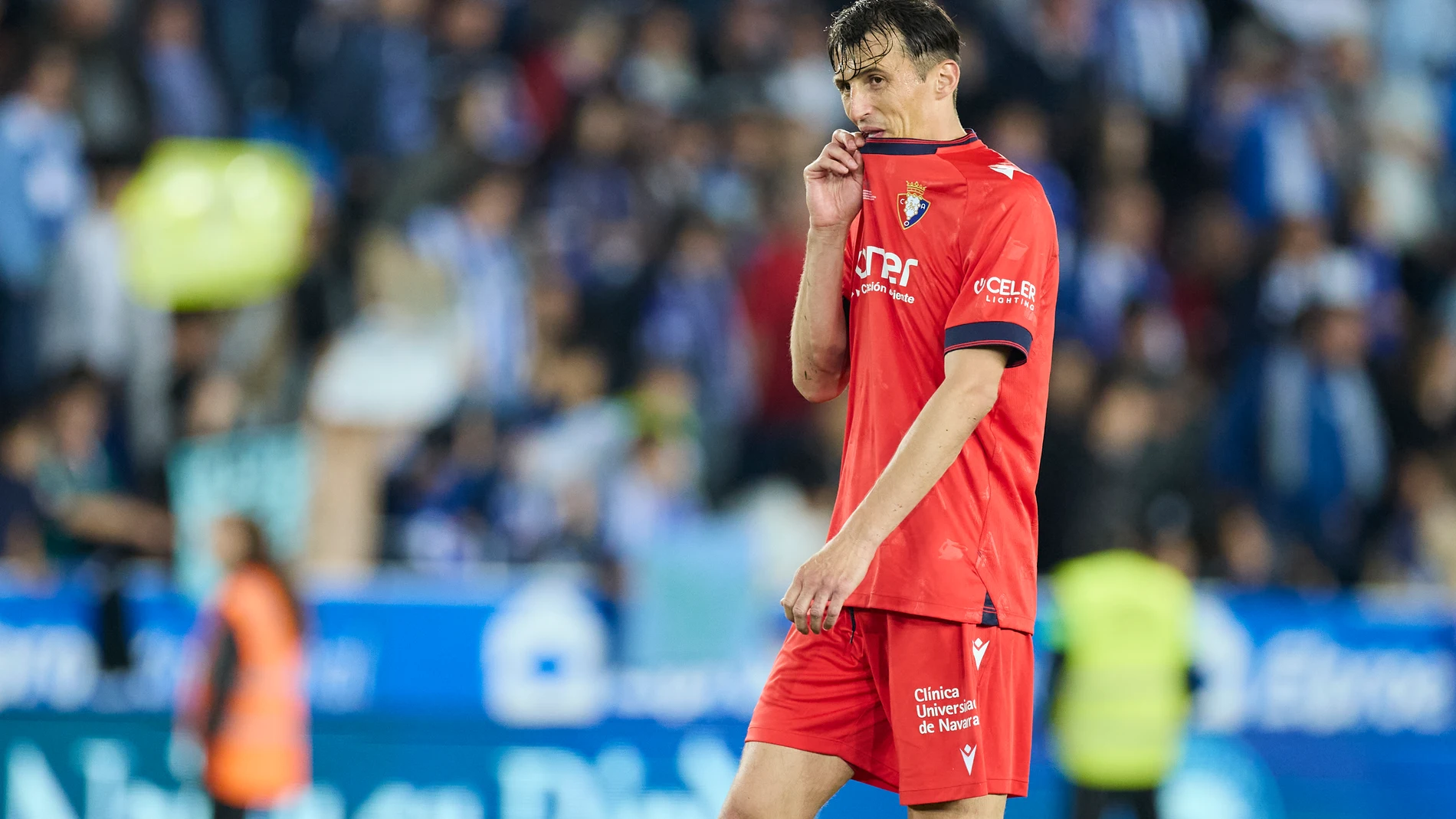 Ante Budimir of CA Osasuna reacts during the LaLiga EA Sports match between Deportivo Alaves and CA Osasuna at Mendizorrotza on May 24, 2025, in Vitoria, Spain. AFP7 24/05/2025 ONLY FOR USE IN SPAIN