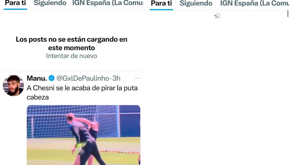 App de X no carga correctamente