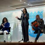 La artista Gelem Gelem, durante el evento
