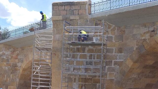 Trabajos en el puente romano de San Esteban de Gormaz