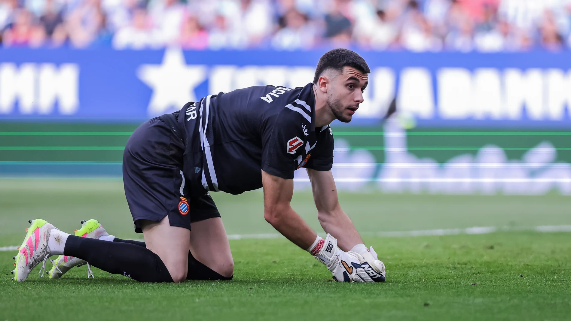 Joan Garcia of RCD Espanyol looks on during the Spanish league, La Liga EA Sports, football match played between RCD Espanyol and UD Las Palmas at RCDE Stadium on May 24, 2025 in Cornella, Barcelona, Spain. AFP7 24/05/2025 ONLY FOR USE IN SPAIN