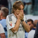 Real Madrid - Real Sociedad. Despedida de Luka Modric y Carlo Ancelotti. La Liga. Ultima alineación del entre