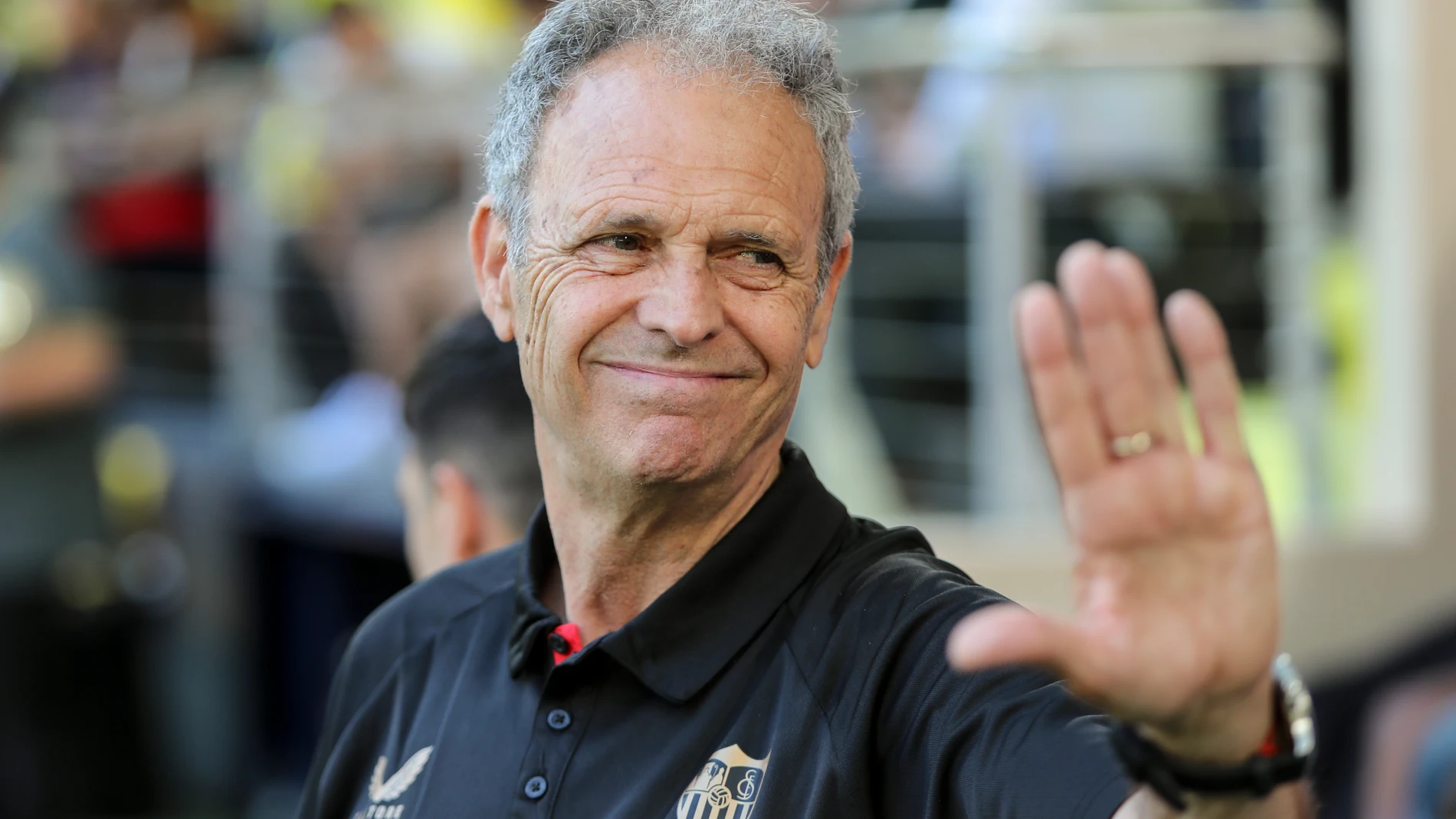Joaquin Caparros, head coach of Sevilla, smiles during the Spanish league, LaLiga EA Sports, football match played between Villarreal CF and Sevilla FC at La Ceramica stadium on May 25, 2025, in Villarreal, Spain. AFP7 25/05/2025 ONLY FOR USE IN SPAIN