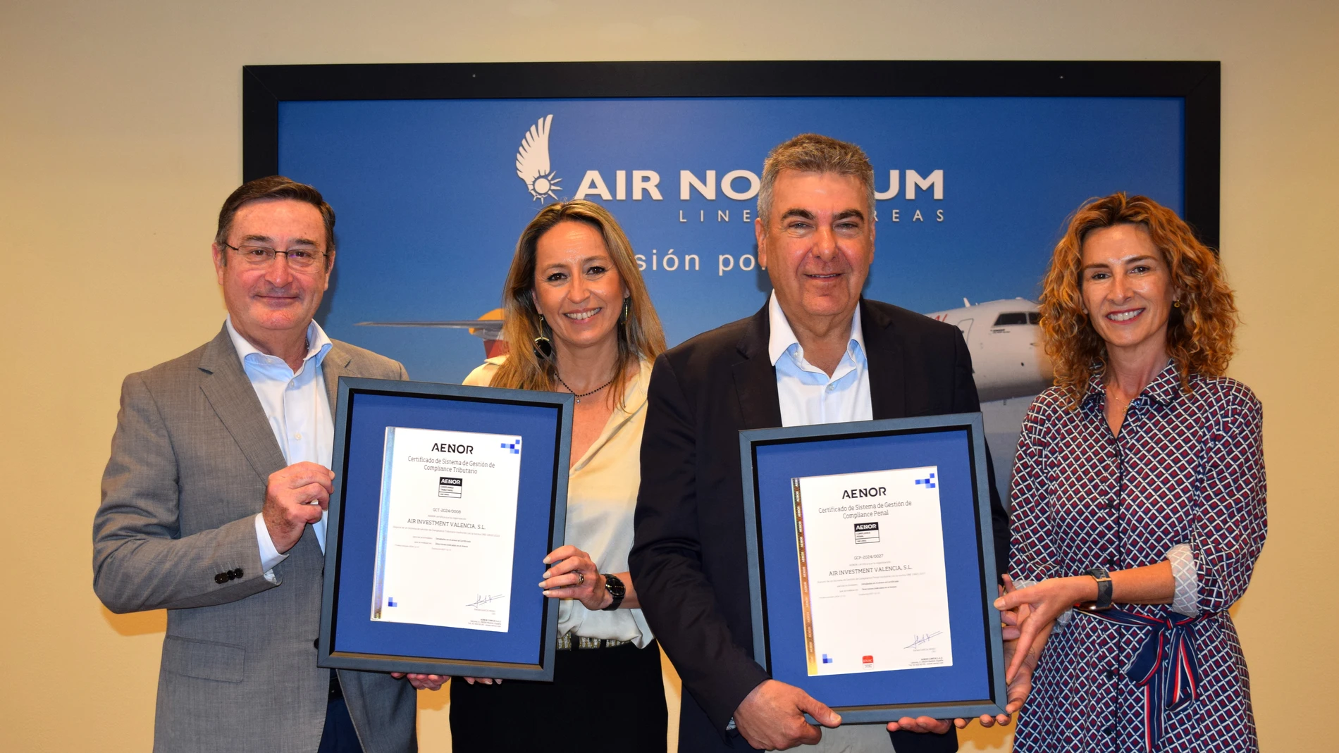 Air Nostrum se convierte en la primera aerolínea en obtener la doble certificación AENOR