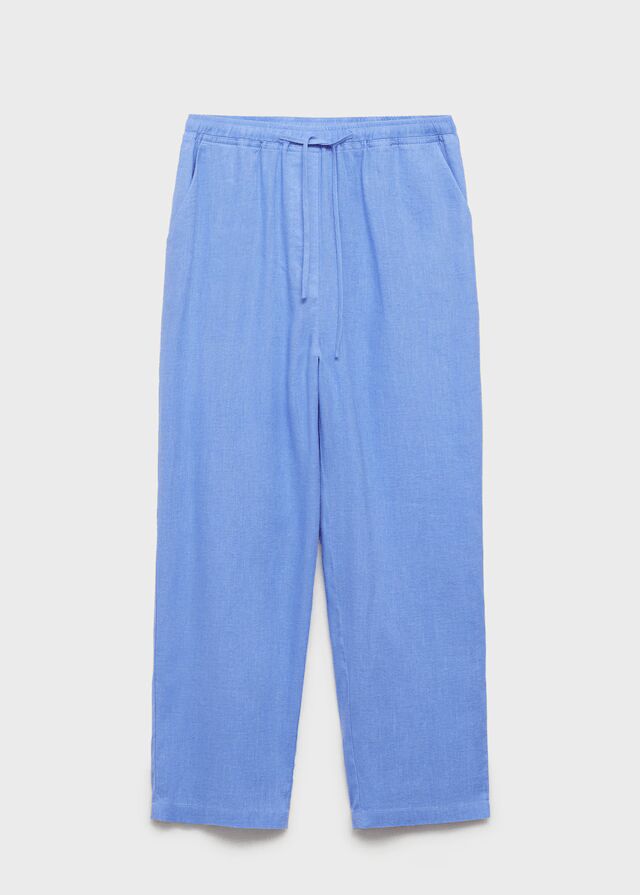 Pantalón lino recto.