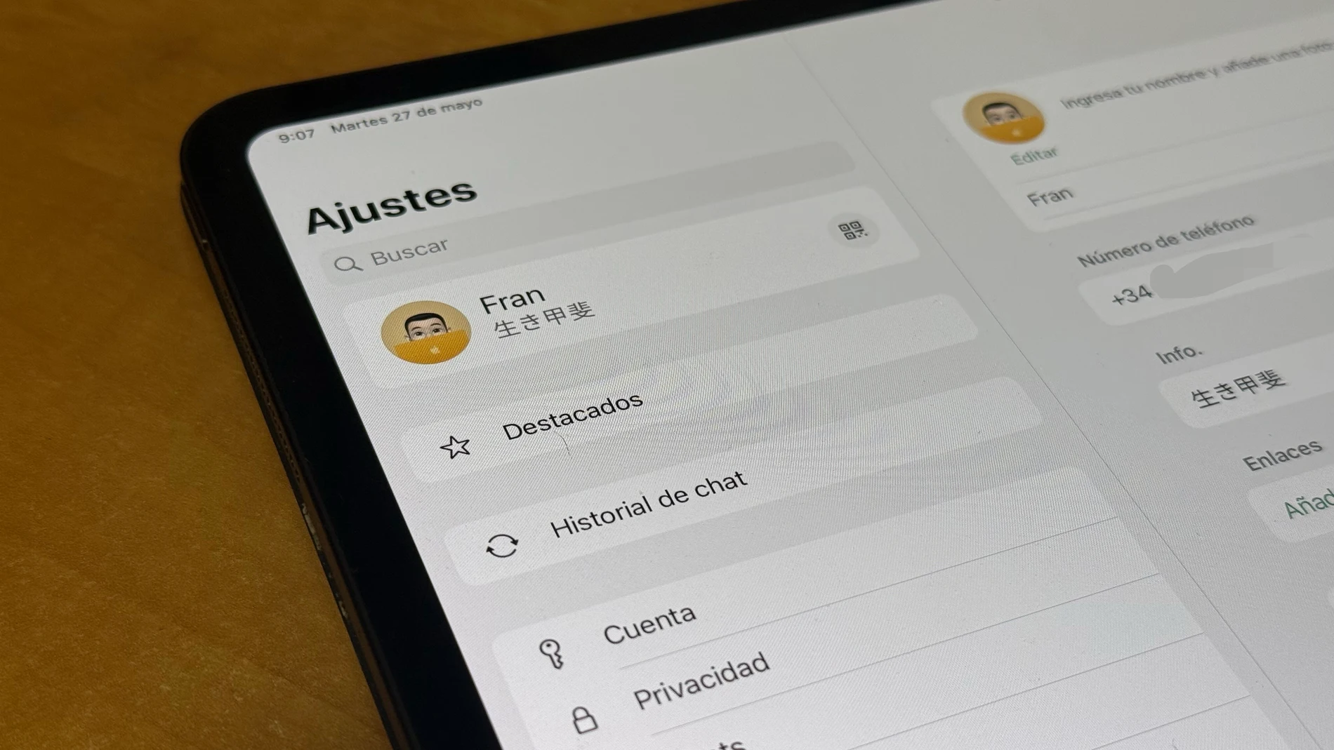 WhatsApp en el iPad