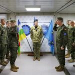 Relevo entre el coronel Roy y el coronel Cervantes, en la misión en República Centroafricana.