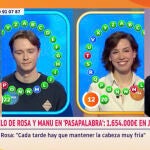 Manu y Rosa, en plena lucha por el bote de 'Pasapalabra': "Tienes que mantener la cabeza muy fría"