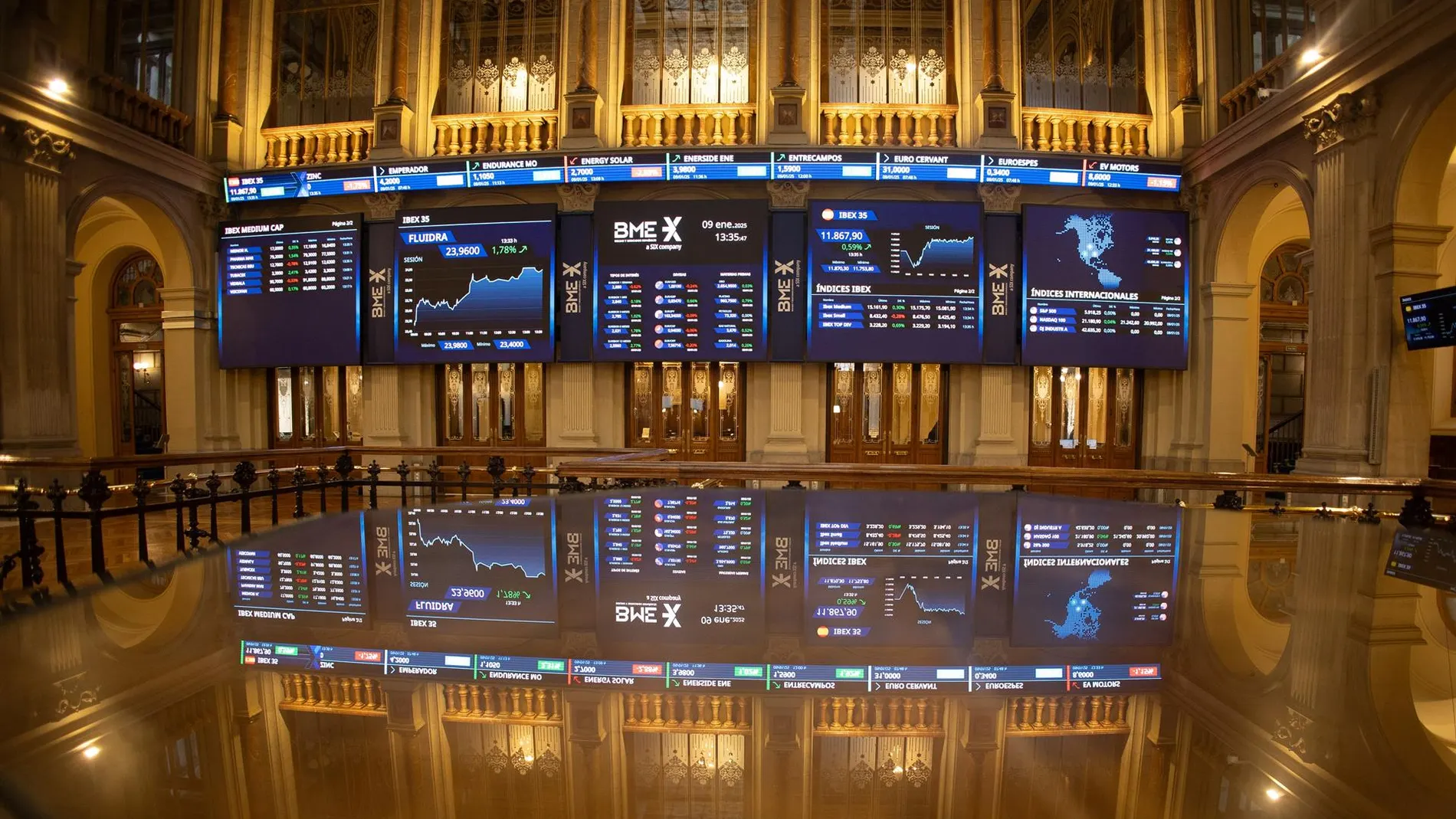 Economía/Bolsa.- El Ibex 35 permanece plano (-0,03%) y se mantiene en los 14.200 enteros al mediodía