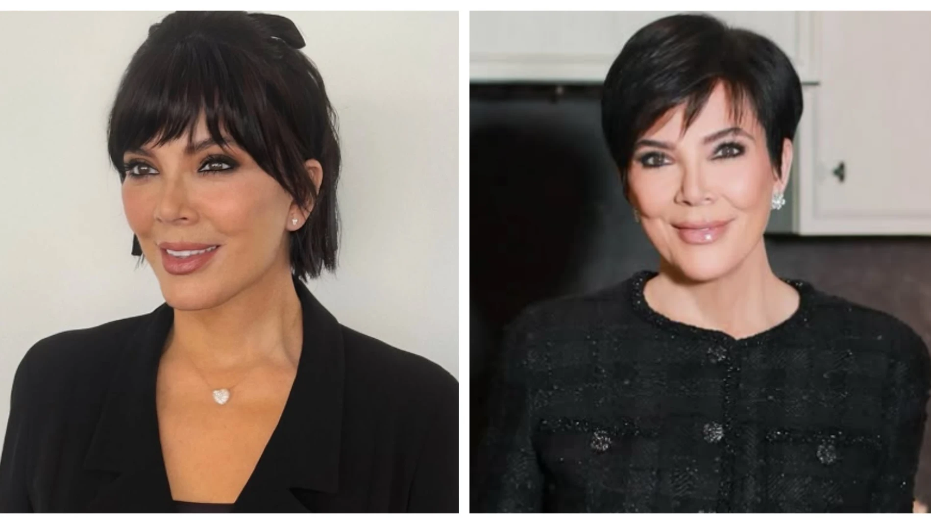 Foto actual y antigua de Kris Jenner