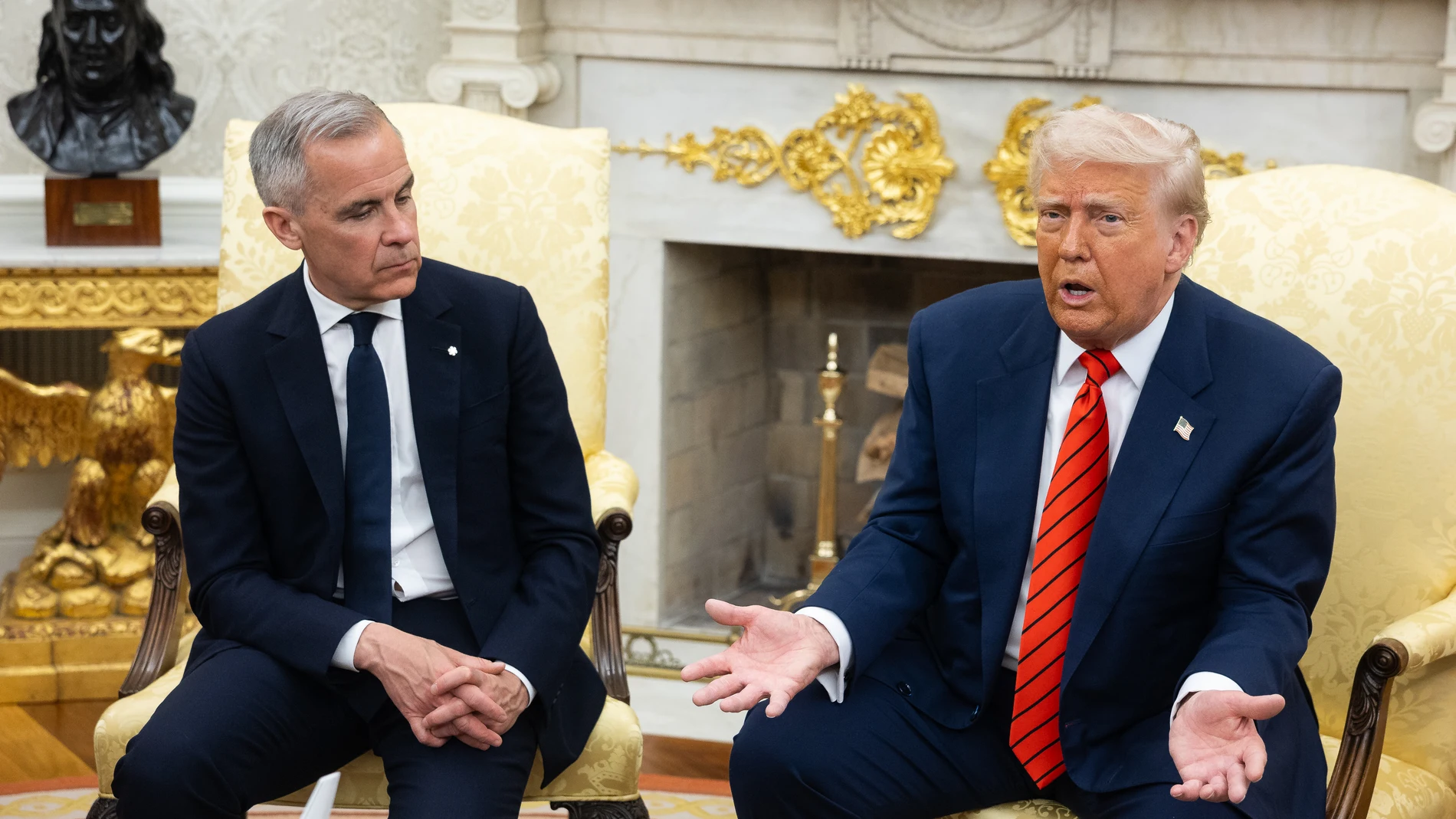 May 6, 2025, Washington, District Of Columbia, USA: United States President Donald J Trump meets with Prime Minister Mark Carney of Canada in the Oval Office of the White House in Washington, DC, US, Tuesday, May 6, 2025 Europa Press/Contacto/Francis Chung - Pool via CNP 06/05/2025 ONLY FOR USE IN SPAIN