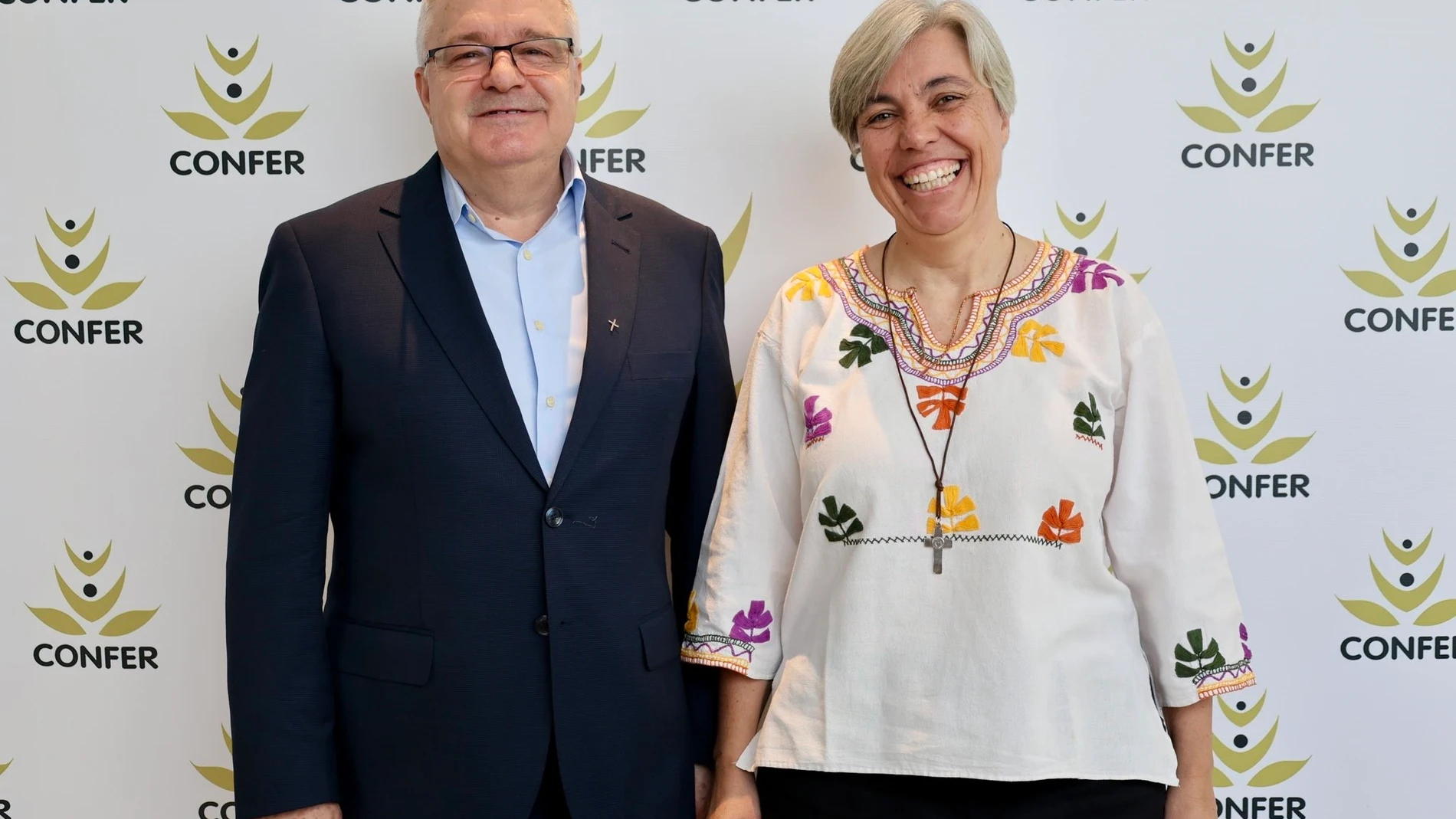 Jesús Díaz Sariego y Cinta Bayo, presidente y vicepresidenta de la CONFER. REMITIDA / HANDOUT por CONFER Fotografía remitida a medios de comunicación exclusivamente para ilustrar la noticia a la que hace referencia la imagen, y citando la procedencia de la imagen en la firma 29/05/2025