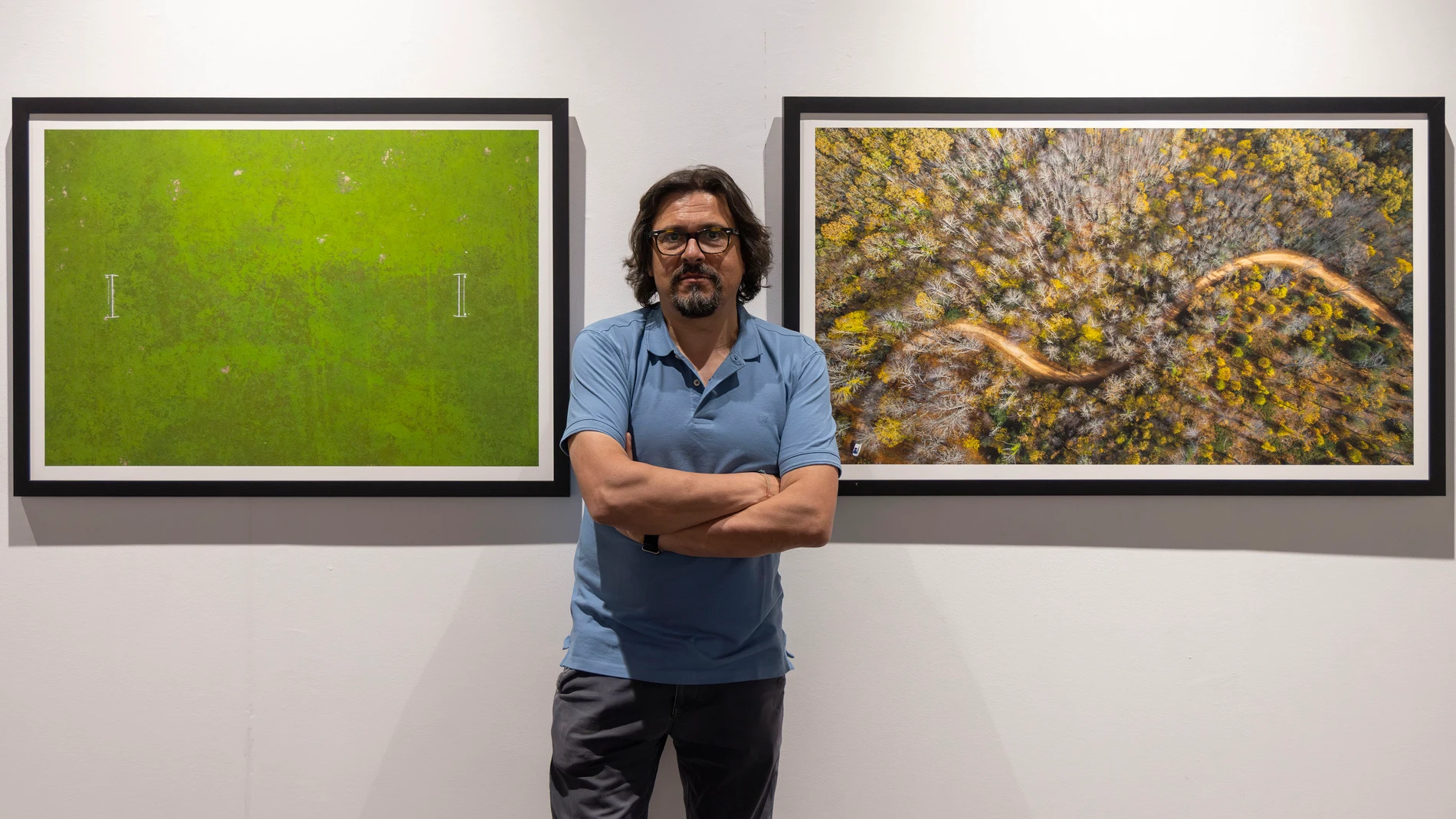 David Arranz en la exposición que se puede ver en el Museo de Salamanca