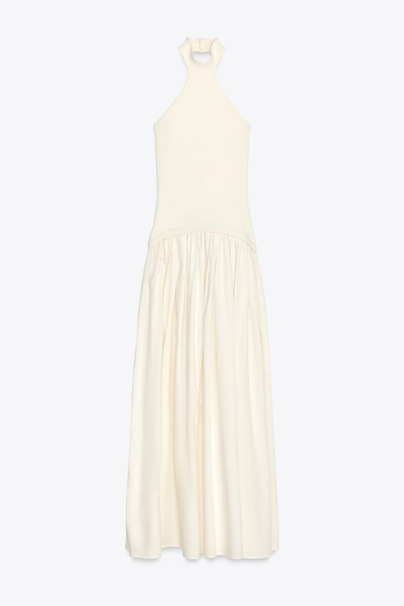 Vestido cuello halter.