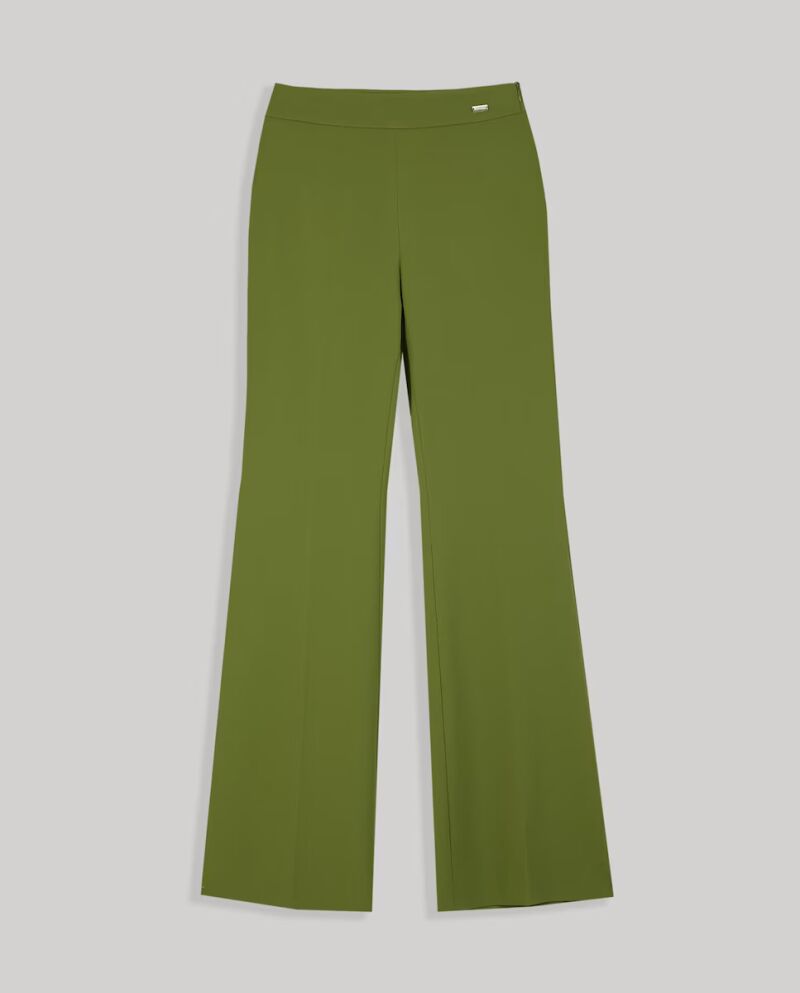 Pantalón palazzo de mujer acampanado con cremallera lateral.