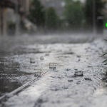 Imagen de archivo del suelo mojado por lliuvias y tormentas.
