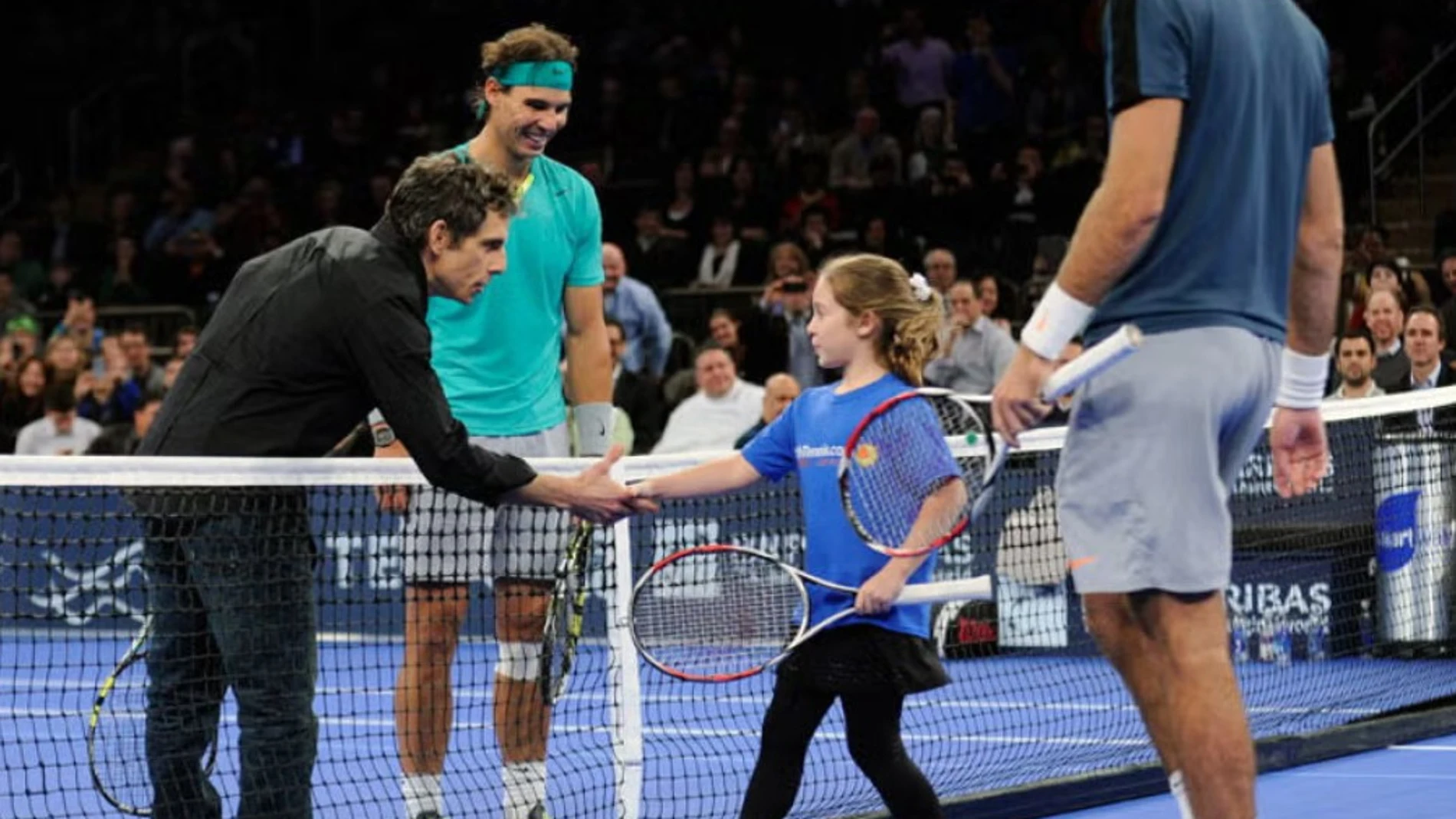 Ben Stiller, junto a Rafa Nadal, Del Potro y la chica de 8 años