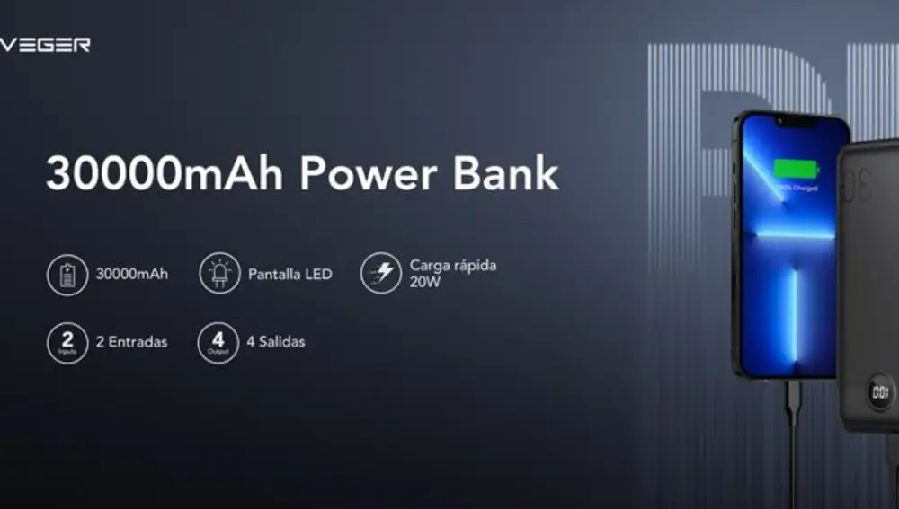 VEGER Power Bank de 30000mAh