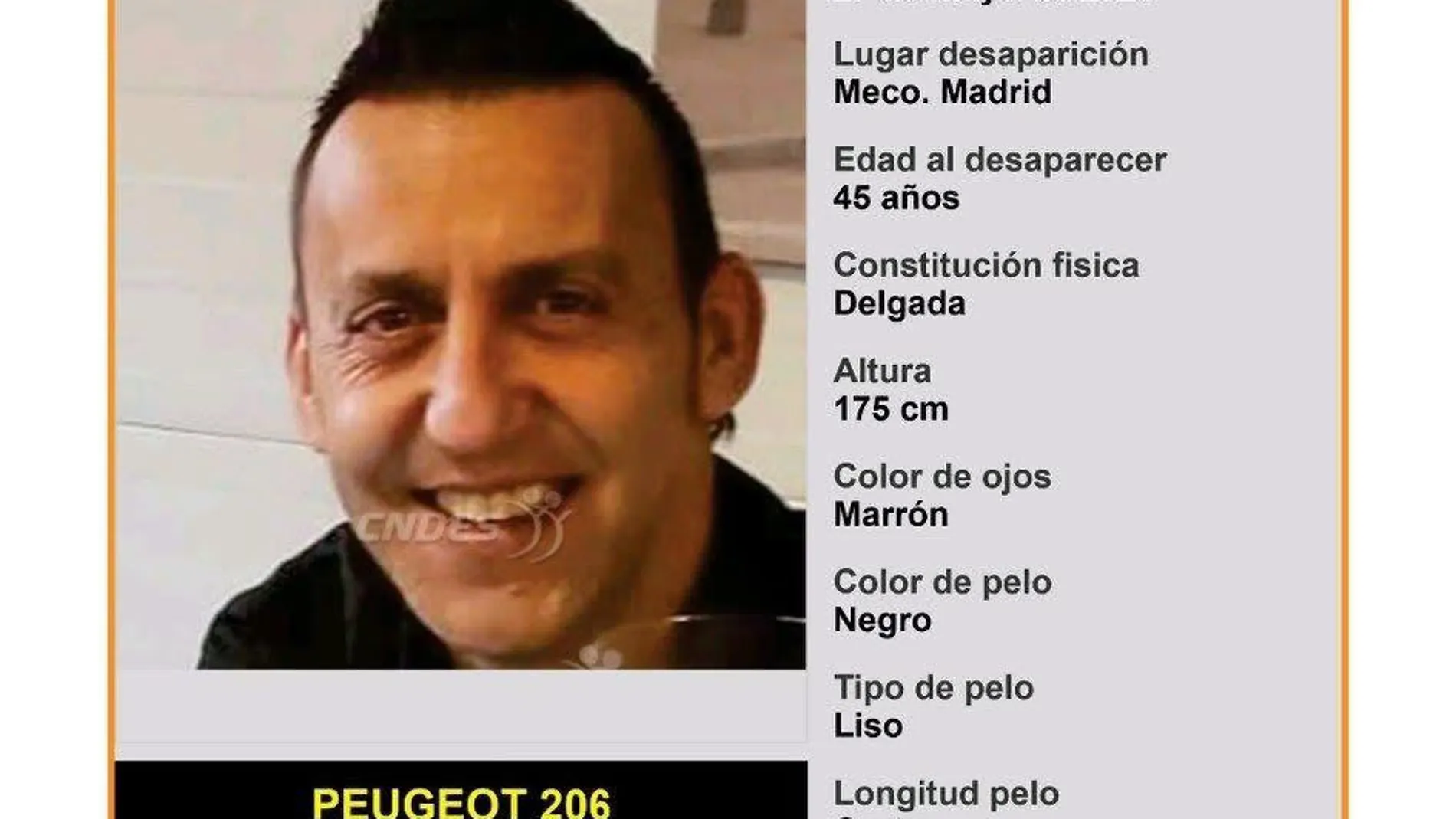 SOS: buscan a David, un hombre de 45 años, desaparecido en Meco