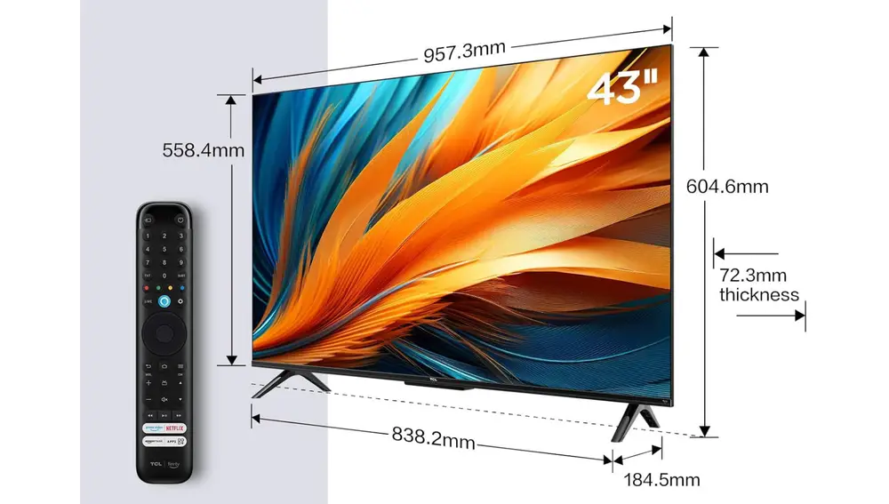 Dimensiones del TCL 43PF650
