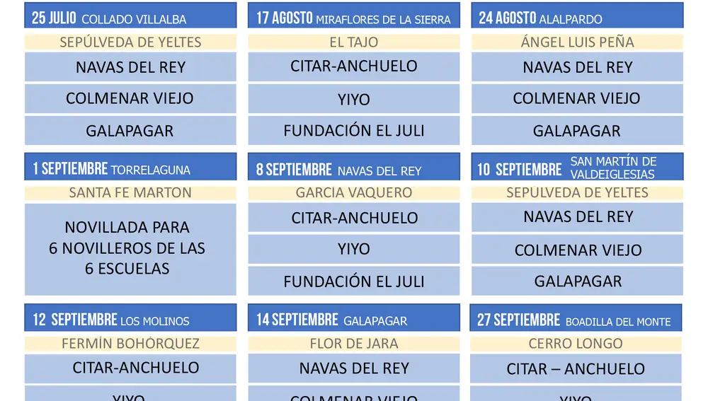 Programación "Camino hacia Las Ventas 2025"