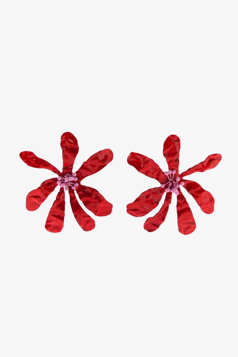 Pendientes de flores bicolor.