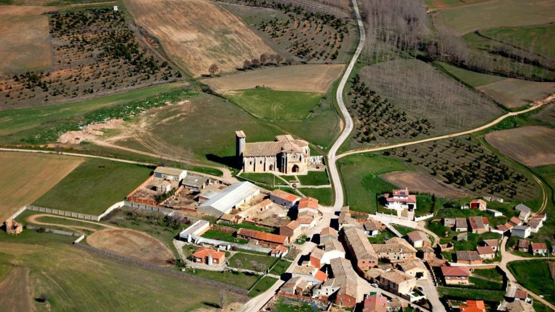 Vista aérea de Grijalba, en la provincia de Burgos